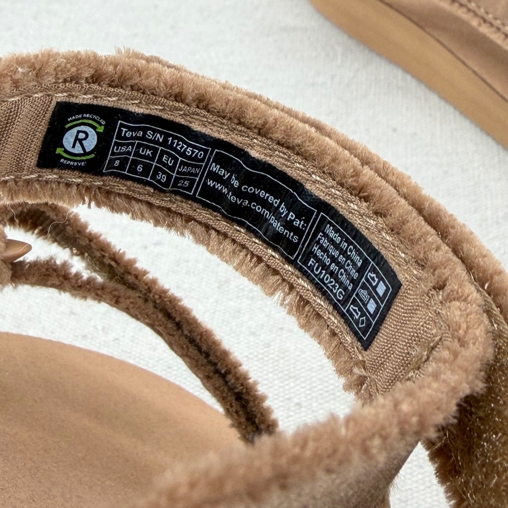 Teva Midform Universal Frayed Sesame Tan Flatform Sandals 1127570 Womens 8 - Picture 9 of 12